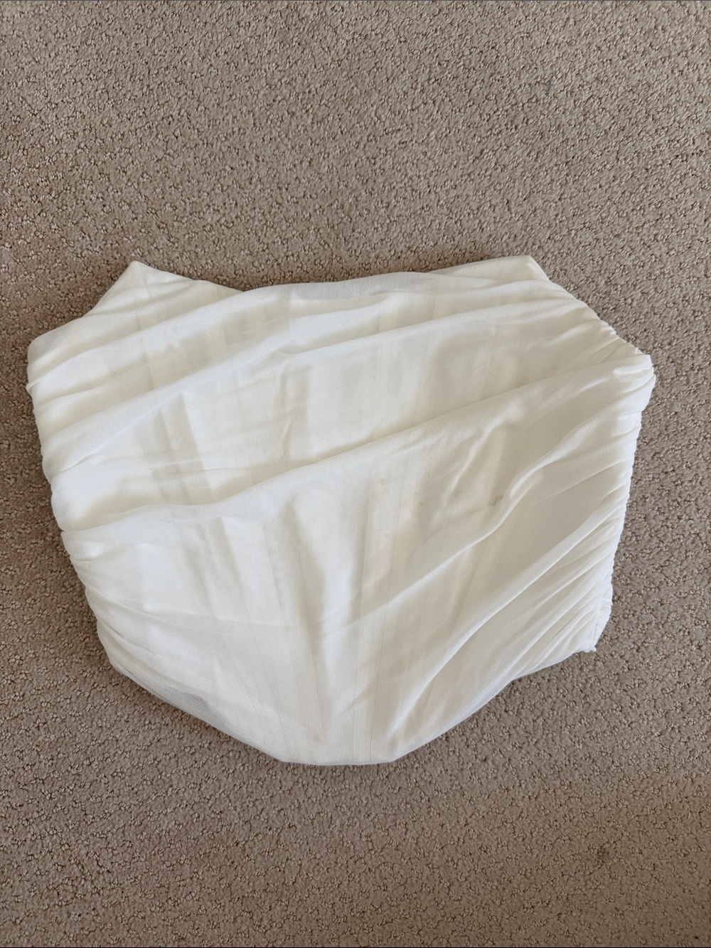 Ivory Strapless Bandeau with Front Zipper